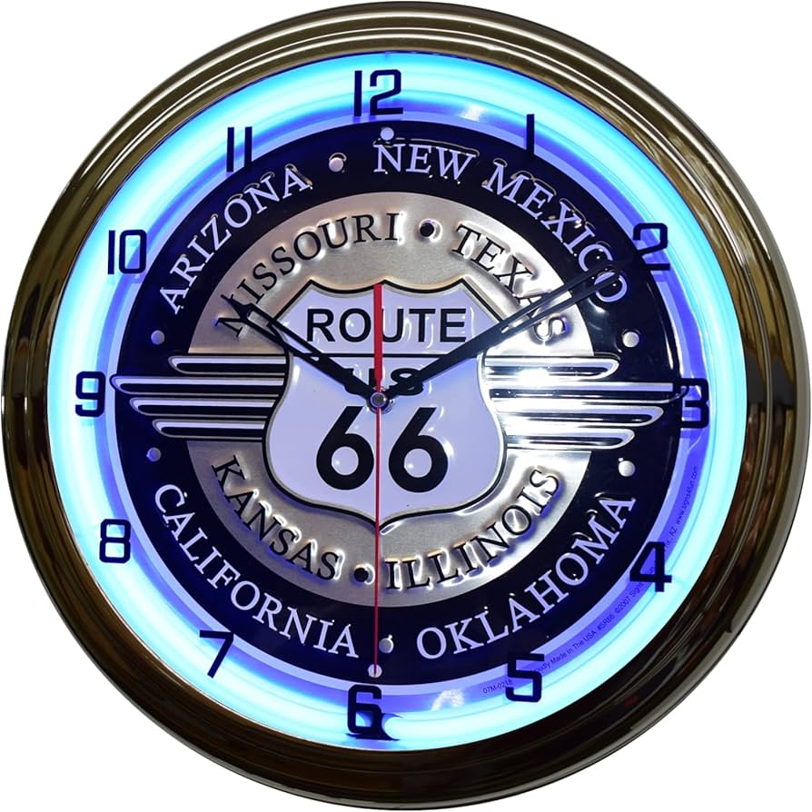 ヴィンテージ　ブルーネオン　ルート66　時計 ルート66ネオン時計| Alibaba.com